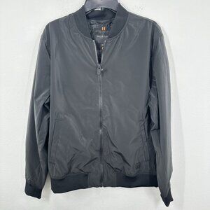 Denim & Flower Men's Size Large Black Essential Bomber Jacket Classic Casual NWT